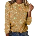 thumbnail image 2 of Gold Womens Tops Women's Tops Long Sleeve Women's Long Sleeve Shirts for Women, 2 of 4