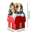 thumbnail image 5 of Shoreew Christmas Puppy Resin Ornament Cute Puppy in Scarf Figurine Christmas Showcase Desk Home Office Decorations, 5 of 7