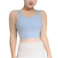 thumbnail image 2 of Women Bras Bagged Sports Underwear High Waist Gathered Abdominal Heart Showing Thin Yoga Bra Beautiful Back Hollowed Out Fitness Bra Comfortable Bras for Women Blue XL, 2 of 6