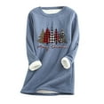 thumbnail image 2 of Puntoco Moda para mujer Estampado de Navidad Manga regular Otoño Invierno Suelta Vacaciones Casual Manga Cuello redondo Camisa tops Puntoco Puntoco-2502, 2 of 5