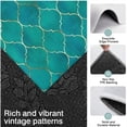 thumbnail image 3 of Teal and Gold Geometric Lattice Pattern Kitchen Rugs Sets Of 3,Kitchen Runner Rugs Non Skid Washable,Decorative Kitchen Floor Mats for Kitchen,Sink,Laundry,17"x30"+ 17"x47" + 17"x59", 3 of 6