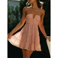 thumbnail image 2 of Suagox Women's Summer Mini Dress Casual Sleeveless Halter Neck Flowy Tiered Dress Cute Vacation Dress, 2 of 10