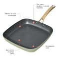 thumbnail image 3 of Beautiful 11" Square Griddle Pan, Sage Green by Drew Barrymore, 3 of 8