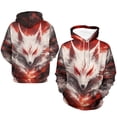 thumbnail image 4 of LAOLIUSN Men’s Fox Hoodie All Over Print 3D White Wolf Face Graphic Pullover Sweatshirt,S-4XL, 4 of 7