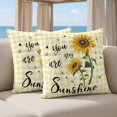 thumbnail image 5 of 26x26 Pillow Covers Set of 2, Sunflowers Square Throw Pillow Covers for Couch/Sofa/Living Room, Spring Summer Bees Floral Yellow Plaid Decorative Soft Pillowcases for Couch Throw Pillows, 5 of 9