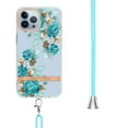 thumbnail image 3 of SaniMore Crossbody Design Case for iPhone 15 Pro (6.1" 2023), Adjustable Shoulder Strap Shockproof TPU Silicone Floral Back Cover for Girls Women [Ultra-slim Lightweight] Cord Cover, Blue Rose, 3 of 5