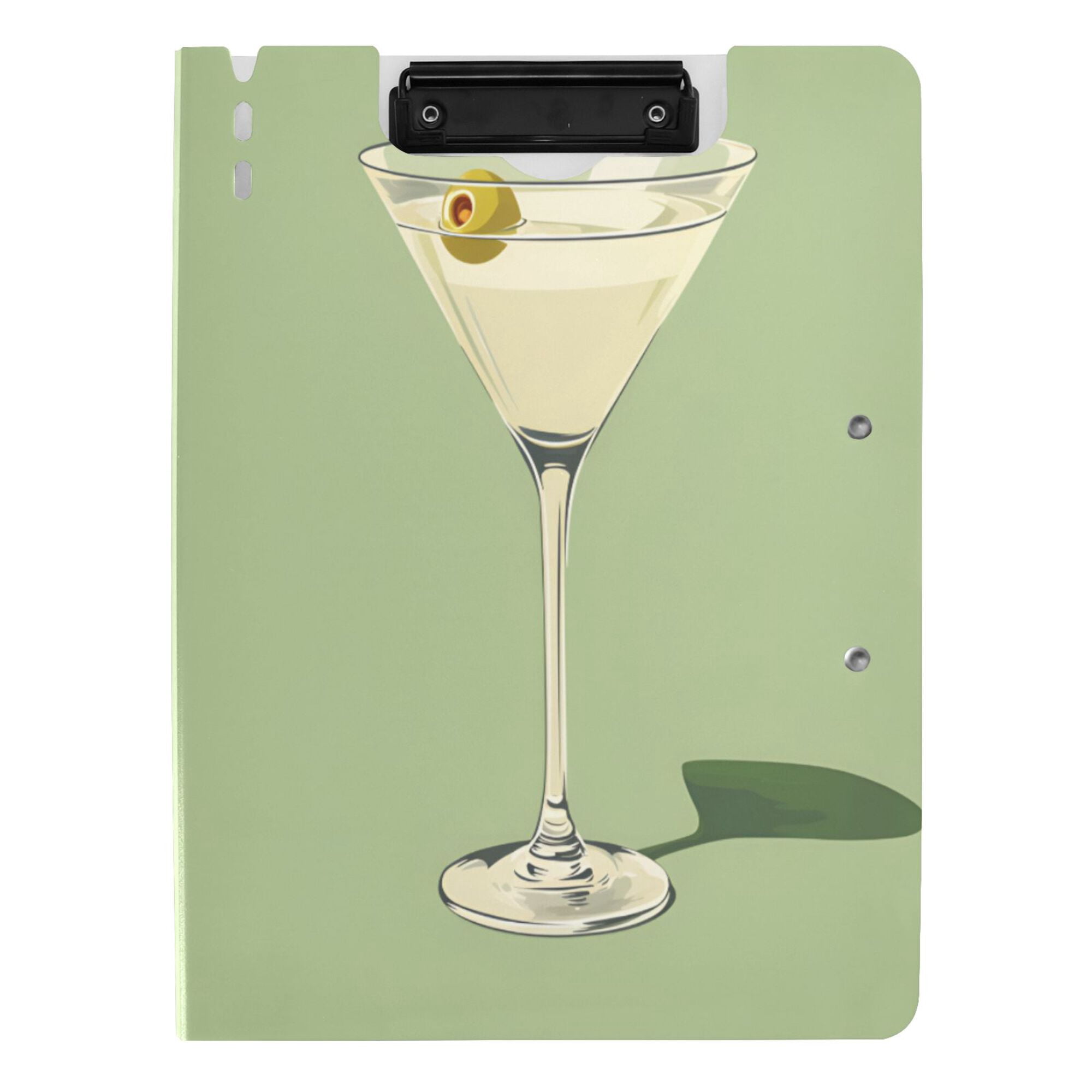 FORMRS A4 Clipboard Folder with Pen Holder Horizontal Foldable School Office Binder, Light Green Martini