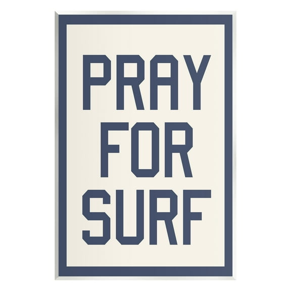 Stupell Industries Pray for Surf Phrase Nature Painting Unframed Art Print Wall Art, 10 x 15
