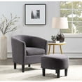 thumbnail image 4 of Convenience Concepts Take a Seat Churchill Accent Chair with Ottoman, Dark Gray Microfiber, 4 of 6