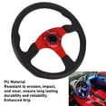 thumbnail image 4 of Car Steering Wheel, 14in Universal Racing Steering Wheel PU Leather Aluminum, 6 Bolts Universal Steering Wheel with Horn Button for Car for 6 Holes Hub Adapter, Easy Installation, 4 of 7