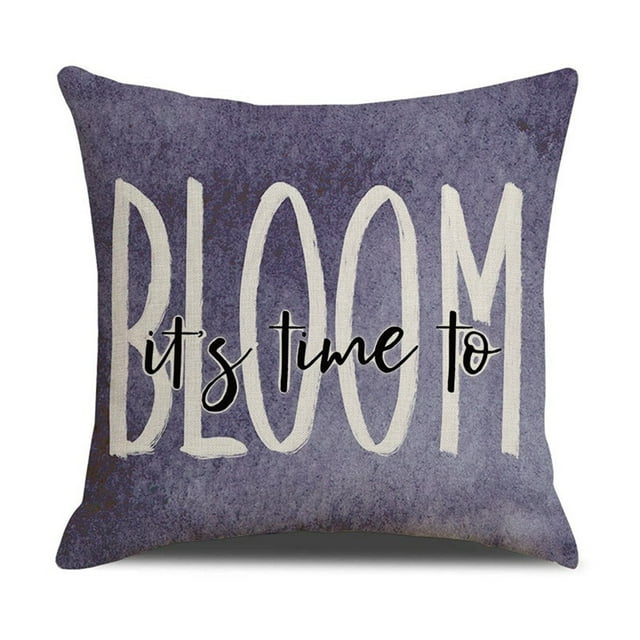 Less Than 5 Pillow Case Spring New Lavender Sofa Pillow Linen Printed Letter Pillow Cover