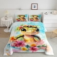 thumbnail image 2 of Homewish Kawaii Sea Turtle Queen Comforter Set for Teens, Cartoon Groovy Floral Bedding Sets, Cute Ocean Animal Bedding Comforter Set, Luxury Bedroom Decor, 3pcs, 2 of 8