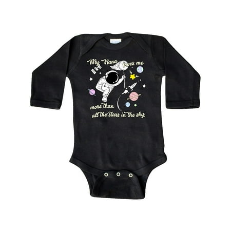 

Inktastic My Nana Loves Me Gift Baby Boy or Baby Girl Long Sleeve Bodysuit
