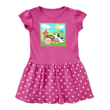 

Inktastic Farm Animals with Cow Chick and Pig Gift Toddler Girl Dress