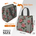 thumbnail image 3 of Pioneer Flower Floral Print Pattern Insulated Lunch Bag for Women & Adults,Large Portable Soft Cooler Lunch Bag,Thermal Food Storage Tote with Pearl Cotton,8.66L,8.75x5.75x9.5 Inch, 3 of 6