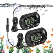 2 Pack Aquarium Thermometer, Fish Tank Thermometer, Digital Thermometer with Large LCD Display, Reptile Thermometer Water Temperature for Fish Tank Water Terrarium