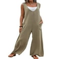 thumbnail image 4 of Combinaison en Coton Sans Manches pour Femmes Pantalon Large Ample Combinaison en Lin Grande Taille, 4 of 6
