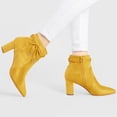 thumbnail image 2 of Unique Bargains Bottines à Talon Épais à Bout Pointu avec Fermeture Éclair pour Femmes, 2 of 7