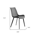 thumbnail image 5 of Set of Two Gray And Black Upholstered Faux Leather Dining Side Chairs, 5 of 5