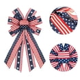 thumbnail image 2 of LGCASL Independence Day Decorations Large Patriotic Bows, Wreath Memorial Day Wreaths Bow for Front Door Patriotic Decoration 4Th of July Stripes Wreath Bows for Indoor Outdoor Tree Bow Wall Decor, 2 of 9