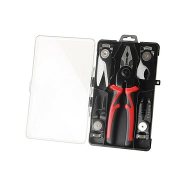 figatia 5 in 1 Pliers Set Cable Cutter Wire Strippers Handle Design Professional Heavy Duty Cable Crimper Linesman Plier for Twisting