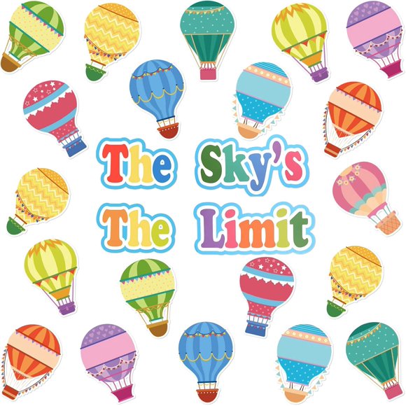 68 Pcs Hot Air Balloon Bulletin Board Cutouts Back to School Colorful Hot Air Balloons Accents Paper Cutouts Classroom Themes Decoration Sets for Name Tag Bulletin Board Locker Decor Teacher Birthday