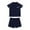 Z77-Navy, variant on YUEHUA Boys 2 Pieces Rash Guard Sun Protection Long Sleeve Plus Size Swimsuits Quick Dry Swim Shirt Trunks for Kid Teen Boys, Size 140