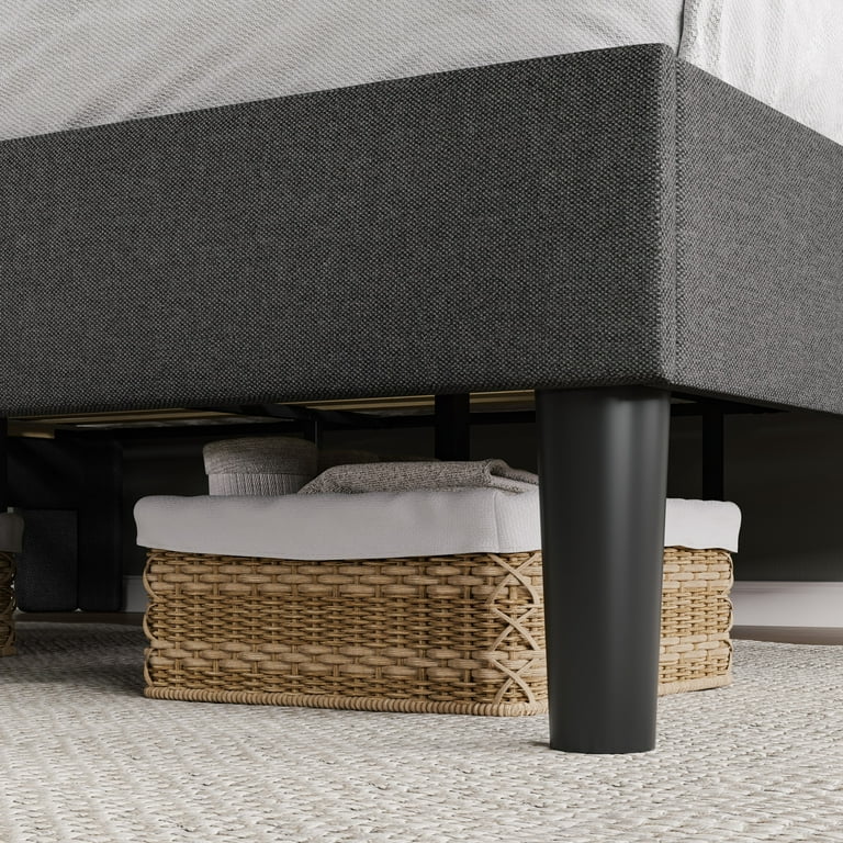Allewie King Size Platform Bed Frame, Upholstered Geometric