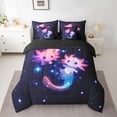thumbnail image 2 of Feelyou Couple Axolotl Twin Bedding Sets 7pcs, Glitter Stars Galaxy Bedding Comforter Set, 2 of 8