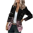 thumbnail image 1 of Puntoco Moda Mujer Traje de negocios Color sólido Costura Plaid Impreso Manga larga Rebeca Abrigo top Puntoco Puntoco-4206, 1 of 4