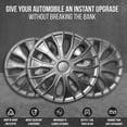 thumbnail image 4 of Wheel Cover Kit, 15 Inch Hubcaps Set of 4 Automotive Hub Caps with Universal Snap-On Retention Rings, 1-Tone ABS Plastic Silver Rim Covers for All Makes, Models (SG-5086-B-15), 4 of 7