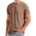 thumbnail image 5 of Mens T-Shirts Short Sleeve Cotton UPF 50+ Lightweight Moisture Wicking Casual Crew Neck Basic Tee Shirts Big and Tall Size M-4XL Brown, 5 of 6