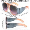 thumbnail image 4 of FEISEDY Oversized Aviator Round Sunglasses Women Multi Tinted Thick Frame Vintage Modern Shades B2745, 4 of 13