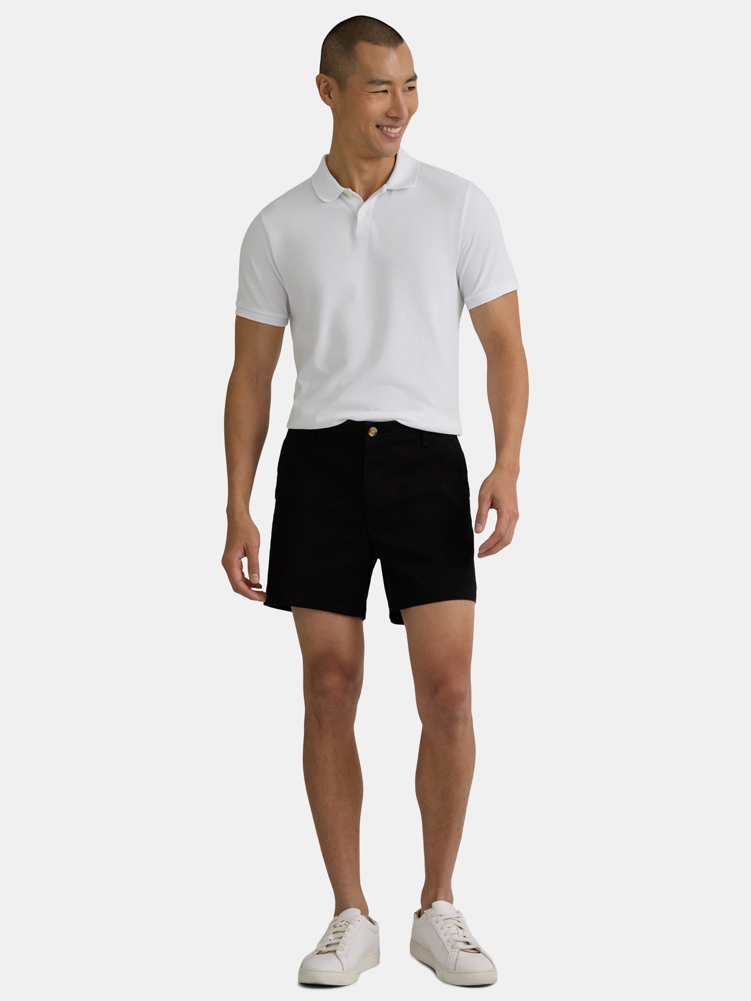 George Men's & Big Men's Relaxed Fit Stretch Twill Flat Front Shorts, 9" Inseam, Sizes 28-54