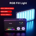 thumbnail image 2 of VRIG FD140 Portable RGB Fill Light On-camera LED Video Light Photography Light Panel 2500K-9000K Dimmable 20 Scene Lighting Effects Built-in Battery with Diffuser Cold Shoe Adapter Charging Cable, 2 of 9