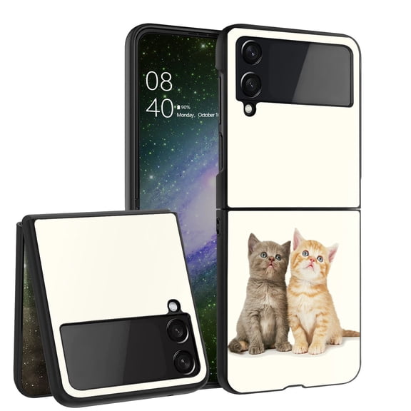 ANJ  Hard Protective Printed Case Cover Compatible with Samsung Galaxy Z Flip 4 - Two Kittens