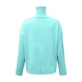 thumbnail image 5 of Fall Sweaters for Women, Women Long High Neck Solid Color Ribbed Knit Lightweight Pullover Sweater, Women Sweaters(Mint Green,S), 5 of 6
