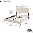 thumbnail image 6 of alazyhome Queen Size Upholstered Platform Bed Frame with Velevt Headboard, Beige, 6 of 6