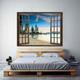 thumbnail image 2 of IDEA4WALL Fake Brown Window Beach Peel and Stick Wallpaper Removable Wall Mural Sticker Decal, 2 of 4