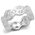 thumbnail image 1 of Women Rhodium 925 Sterling Silver Ring with AAA Grade CZ in Clear - Size 8, 1 of 1