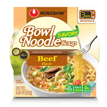 Nongshim  Noodle Savory Beef Ramyun Ramen Noodle Soup , 3.03oz X 1 Count