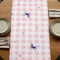 thumbnail image 5 of Table Runners 90 Inches Long Dress Scarves, Spring Gnomes Farmhouse Coffee/Dining/Kitchen Table Runner for Living Room, Botanical Flowers Leaf Pink Buffalo Check 13x90 Inch, 5 of 9