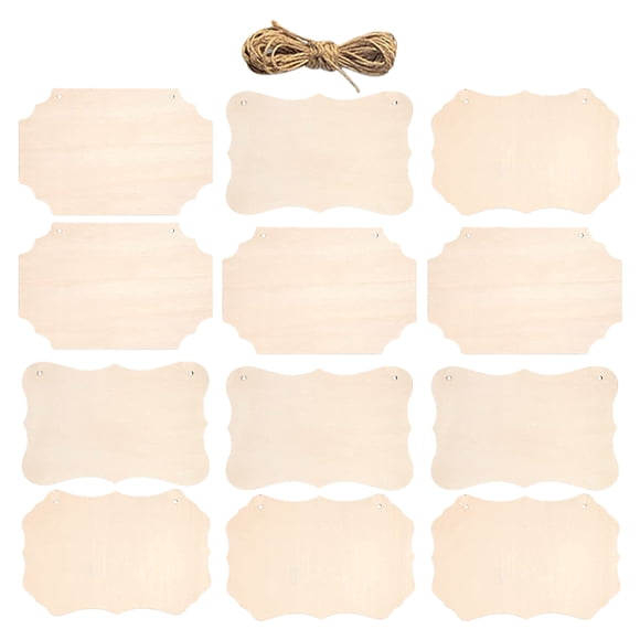 12pcs Unfinished Wood Signs Unfinished Wooden Plaques Diy Hanging Wood Door Signs
