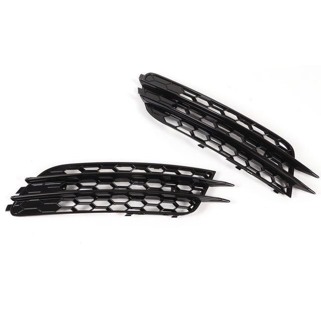 Fog Lamp Cover, Glossy Black Left Right 2pcs Front Foglight Grille Wearproof Perfect Match Protective For RS6 Style