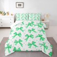 thumbnail image 2 of Erosebridal Ensembles de Literie Nœud Papillon Vert Simple avec Couette, Insert de Couette à Imprimé Aquarelle, Décor de Princesse de Rêve, 2 Pcs, 2 of 7