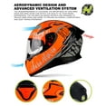thumbnail image 2 of HAX Full Face Motorcycle Helmet with Dual Rear Wing, Motorbike Street Bike Helmet with Pinlock Ready Plastic Nails for Adult,DOT Approved(Impulse Devour Orange,XXL), 2 of 9