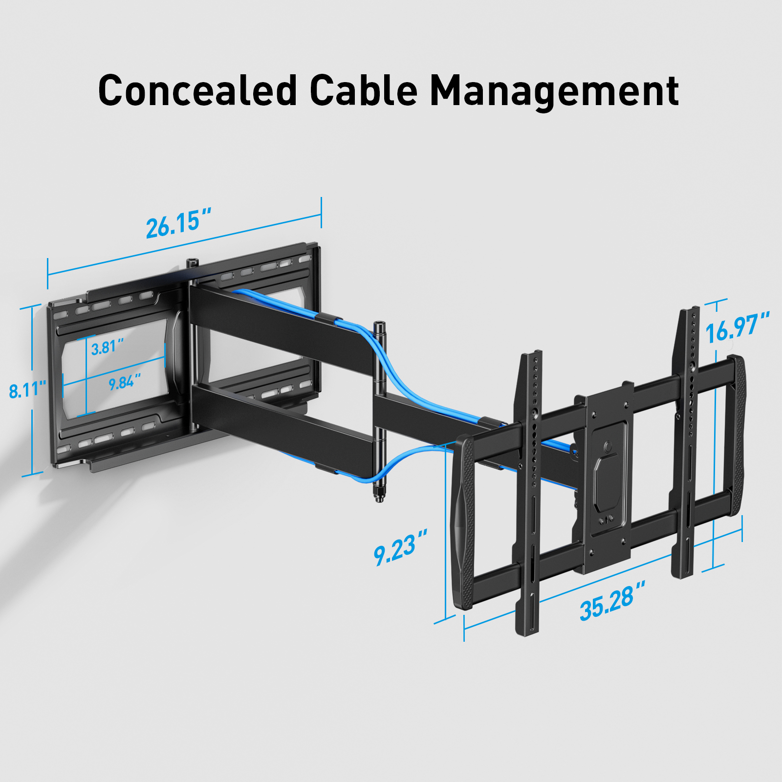 MountFTV Full Motion Long Arm TV Mount 42-90 Inch, 150 lbs photo 7