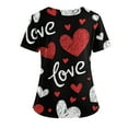 thumbnail image 3 of Valentines Day Womens Scrubs Top V Neck Nurse Shirts Stretch and Moisture Wicking Scrub Tops with Pockets, 3 of 4