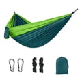 thumbnail image 1 of Portable Hammock, Lightweight Camping Hammock with Stainless Steel Clips & Tree Straps - Compact Travel Hammock for Hiking, Backpacking & Backyard (Green), 1 of 6