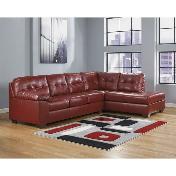 Ashley Furniture Alliston 2 Piece Right, Red Leather Sofa Ashley Furniture